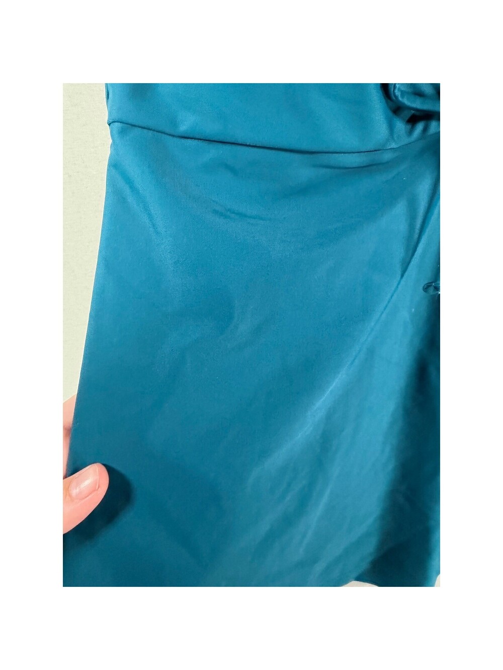 Summersalt The Ruched Backflip Tankini Top Teal Blue V-Neck Swimwear Womens 10 - Picture 2 of 4